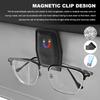 2PCS Sunglasses Holders for Car Sun Visor, Magnetic Leather Auto Visor Glasses Organizer Ticket Card Clip, Universal Eyeglasses Hanger Mounter for