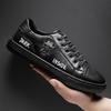 Fashion Men Genuine Leather Casual Shoes Street Cool Embroidery Flat Skate Shoes Young Man Street Cool Loafers