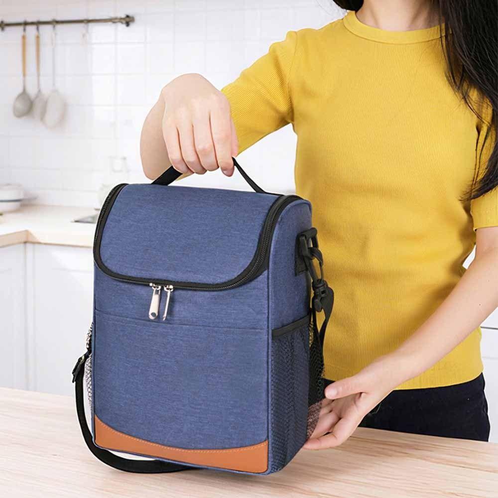 Large Capacity Insulated Cooler Bags Portable Insulated Lunch Bag  Office Worker