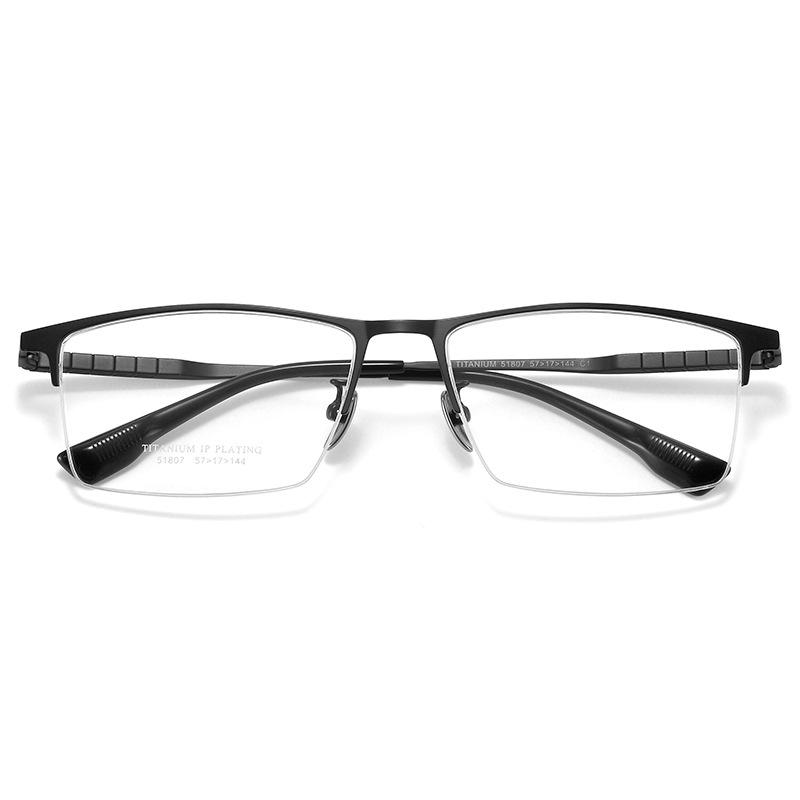Japanisch-Koreanischer Stil Titanrahmen Halbrandlose Herren-Myopiebrille Weitsichtige Business-Brille Korrekturbrille Mann