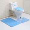 3PCS Bathroom Bath Mat Set Toilet Rugs Flannel Anti Slip Shower Carpets Set Home Toilet Lid Cover Shower Room Rug Floor Mats