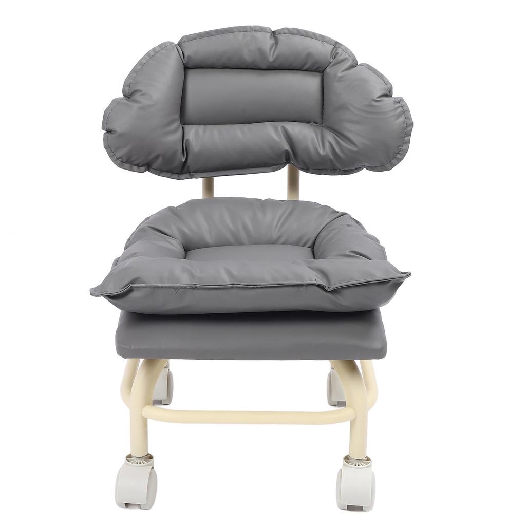 Gray Swivel Stool Portable Miniature Rolling Chair 360 Degree Swivel Rolling Stool with Wheels and