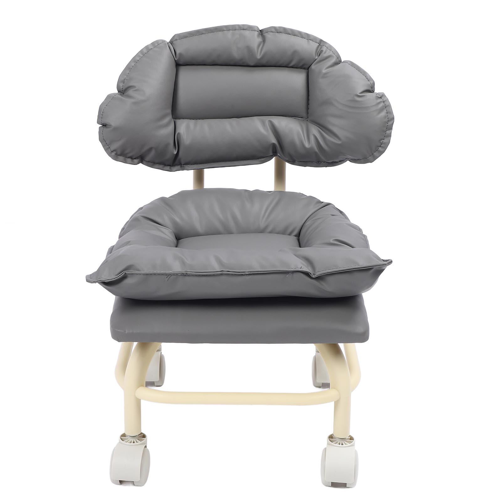 Koogeelife Gray Swivel Stool Portable Miniature Rolling Chair 360 Degree Swivel Rolling Stool With Wheels And