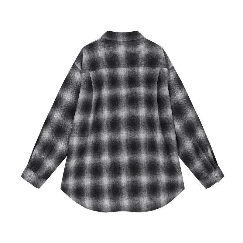 JNBY 2024 Autumn Long Sleeve Wool Blend Plaid Coat