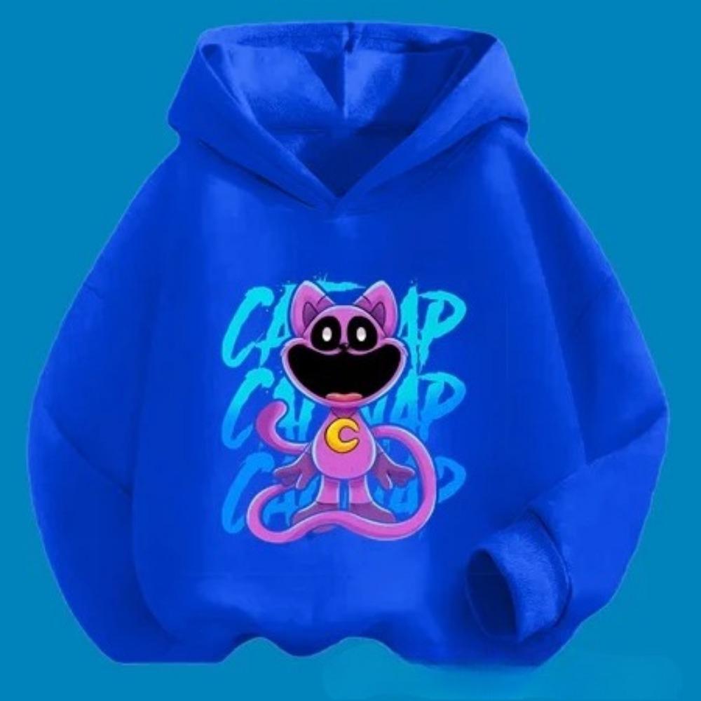 Cartoon Smiling Small Animal Long Sleeved Shirt, Children's Hoodie, Casual Autumn Sports Shirt