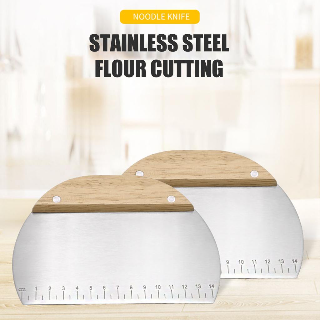 Stainless Steel Flour Dough Scraper Anti-Wear Material with Measuring Scale Design Suitable for Cake Pizza Bread