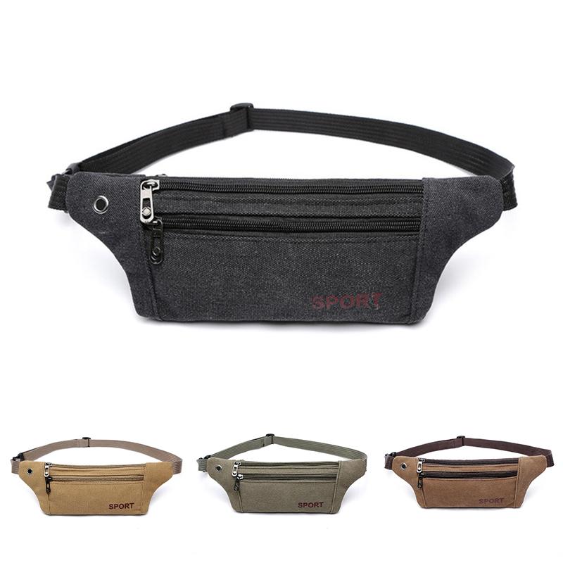Canvas Fanny Waist Pack Male Waist Bags Belt Canvas Hip Bum Military Bag Pouch