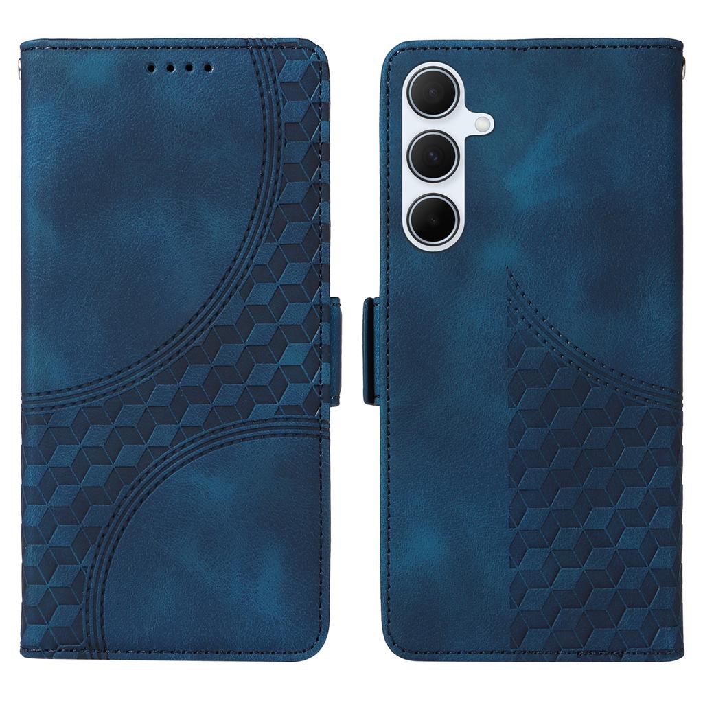 For Samsung Galaxy A56 5G Case PU Leather Phone Cover Rhombus Starry Imprinted