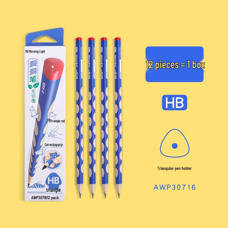 MG Morning & Light Tri-Hole Student Pencil Grip HB & 2B WP3071630717 Beginner HB