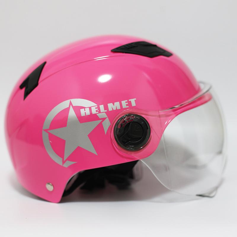 

Защитный шлем для электромобиля - Сертифицирован GB 3C, Летний стиль для велосипедов и Harley розовый