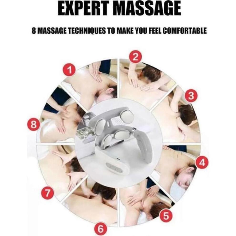 Oplaadbare elektrische nekmassager met neuropulsstimulatie, draagbare nekmassager