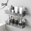 Wall Mounted Suction Cup Storage Rack Strong Load-bearing Easy To Install Bathroom Caddy Soap Makeup Storage Shelf