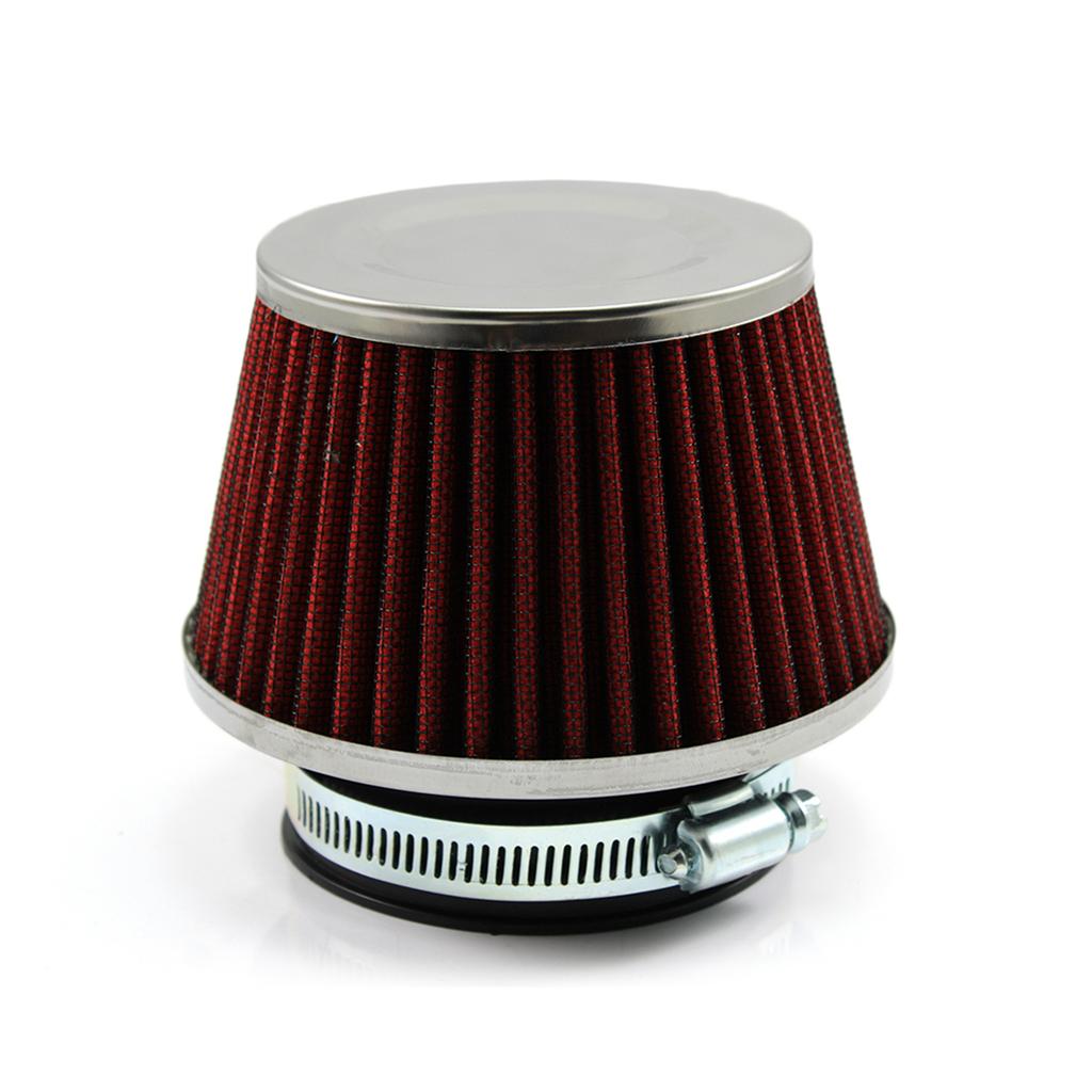 3.0inch Cold Air Intake Filter Red Universal Washable Reusable for Sport Racing Car Engine Intake Pipe 76mm High Flow Air Filter