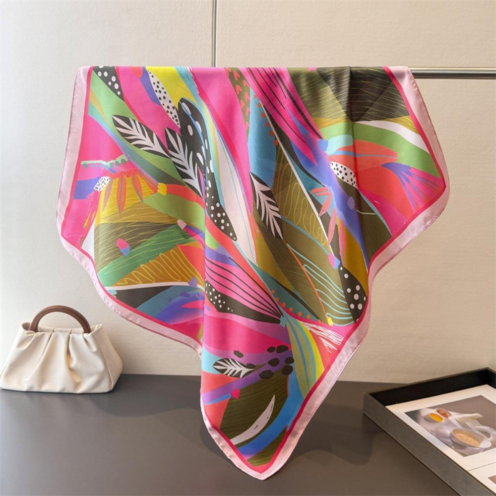 Printed Design Printed Square Scarf Breathable Neckerchief Fashion Beach Shawl For Women