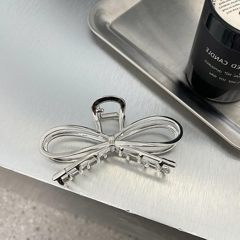 Large Metal Bow Hairpin for Women - High-Grade Shark Clip
