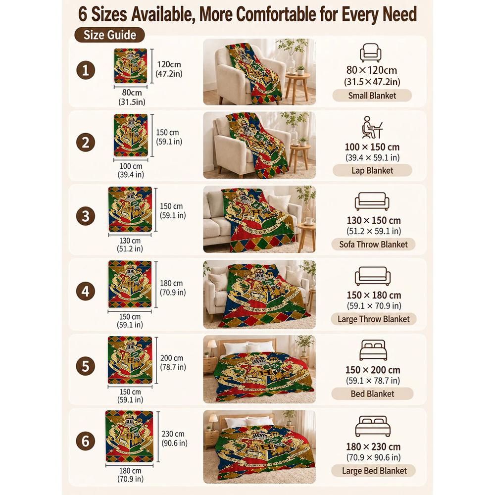 Hogwarts Four Houses Flannel Blanket Soft Warm Fleece Blanket For Living Room Air Conditioner Room Lightweight Home Decor Gift For Friends