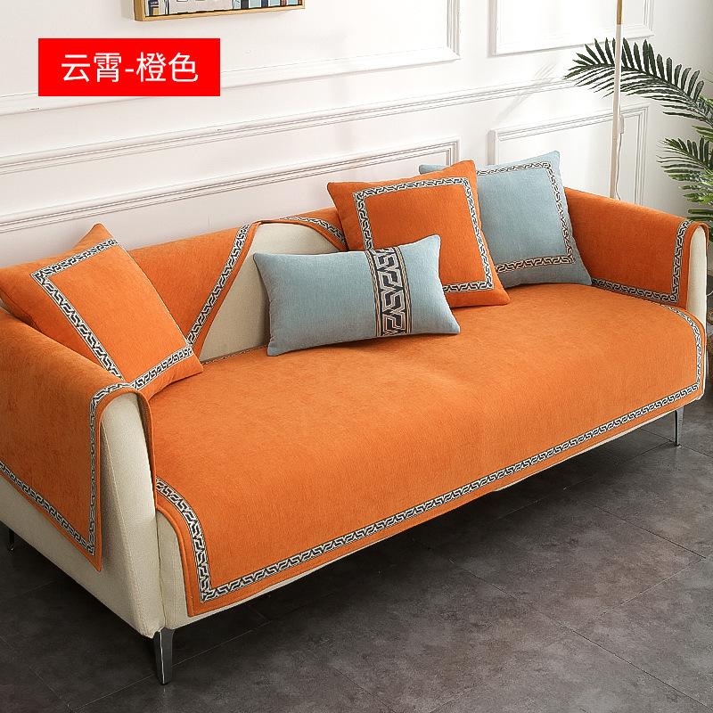 Chenille Sofa Cover Thicken Corner Couch Covers Mat Solid Color Slipcover Pet Dog Kids Mat Sofa Cushion Blanket Live Room