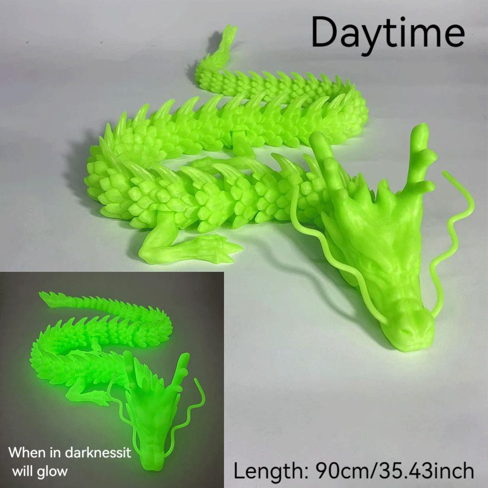 New 90Cm 3D Printed Dragon Full Body Joints That Can Move Home Furnishing And Decoration Figurines Desktop Ornament Children Toy