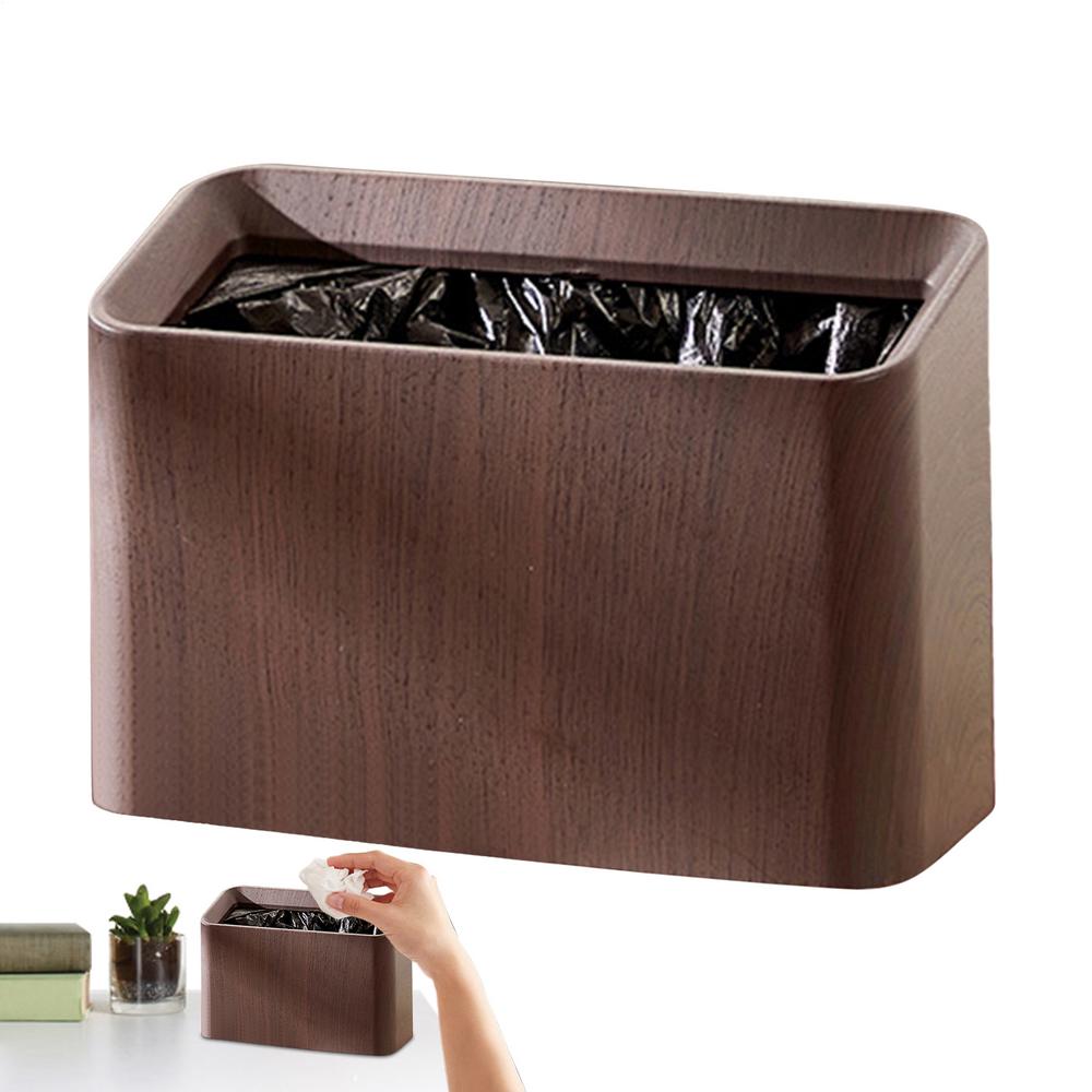 Desk Trash Bin Makeup Tabletop Trash Can Space Saving Garbage Storage Box Dustbin For Car Room Living Room Kitchen Bathroom