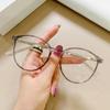 Clear Blue Light Glasses Female Hyperopia Prescription Computer Glasses Women Luxury Brand  Round Fashion Eyeglass Readers