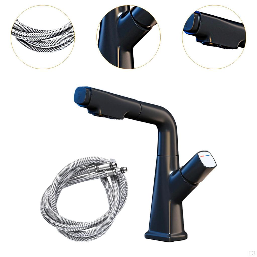 Basin Faucet for Bathroom Sink Pull Out Spray Fashionable Kitchen Tap Dorm