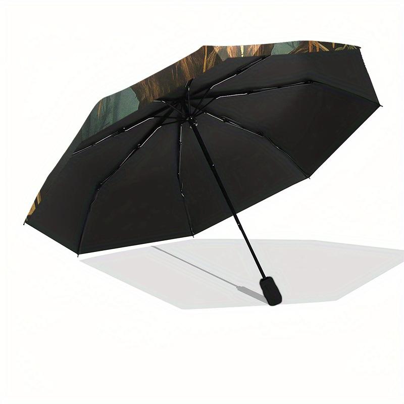 Whimsical Tree with Lantern: A Magical Garden Art PrintUmbrella, Portable 3-Fold Compact Umbrella for Men & Women Gift