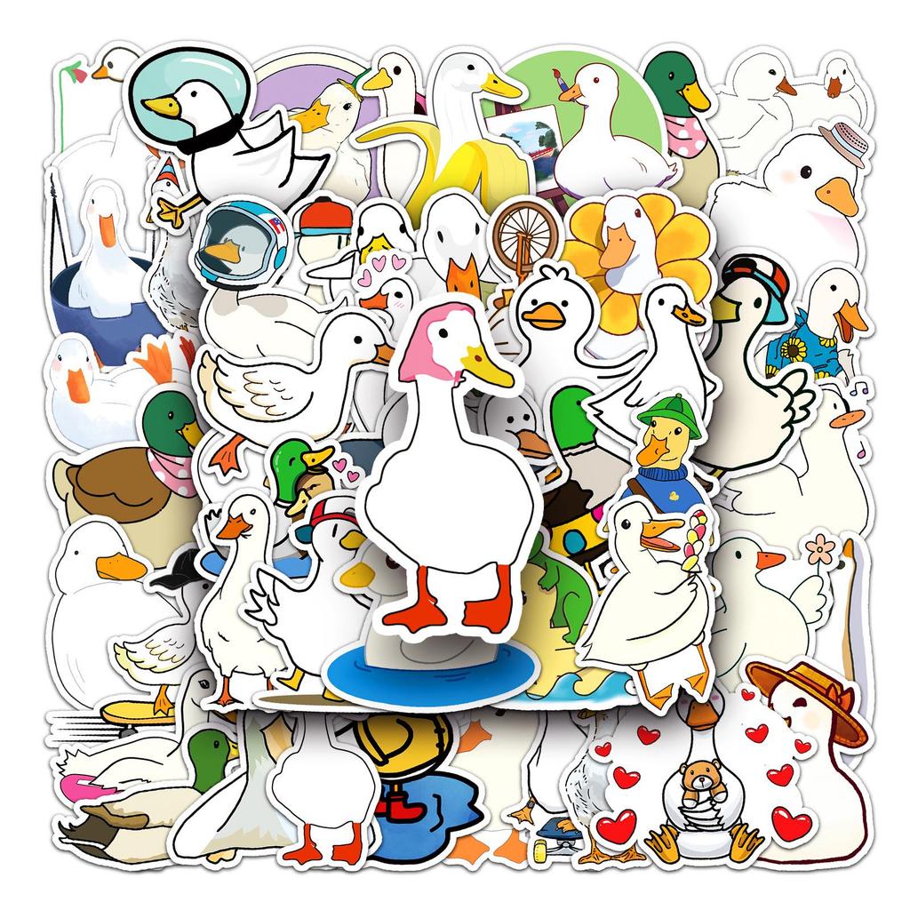 50 Duck Animal Stickers: Trendy Graffiti Decor for Laptops, Cars & More