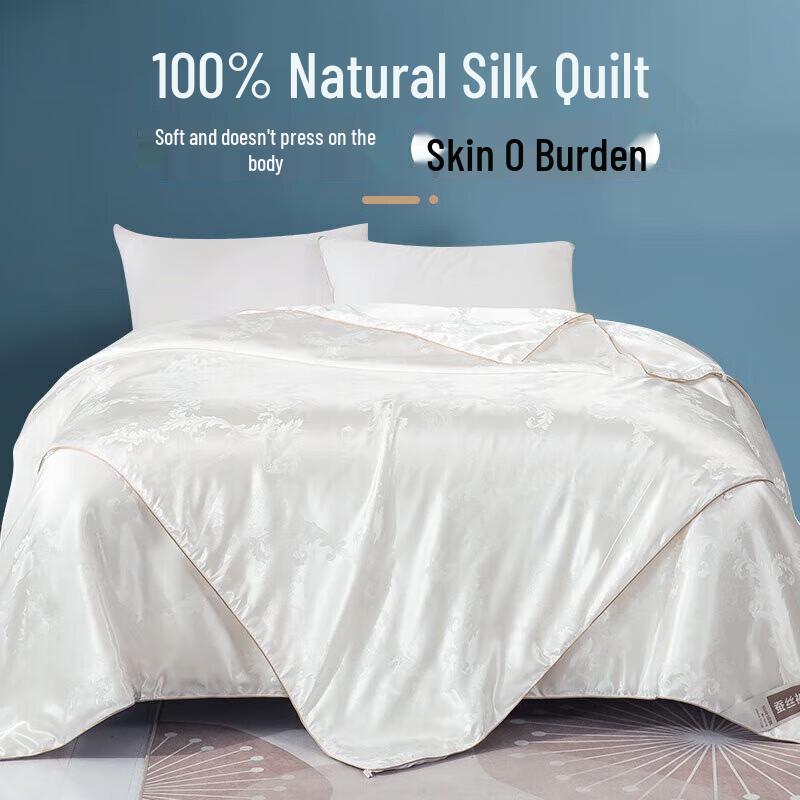 

Hengyuanxiang 100% Tussah Silk All-Season 3-in-1 Jacquard Comforter Set