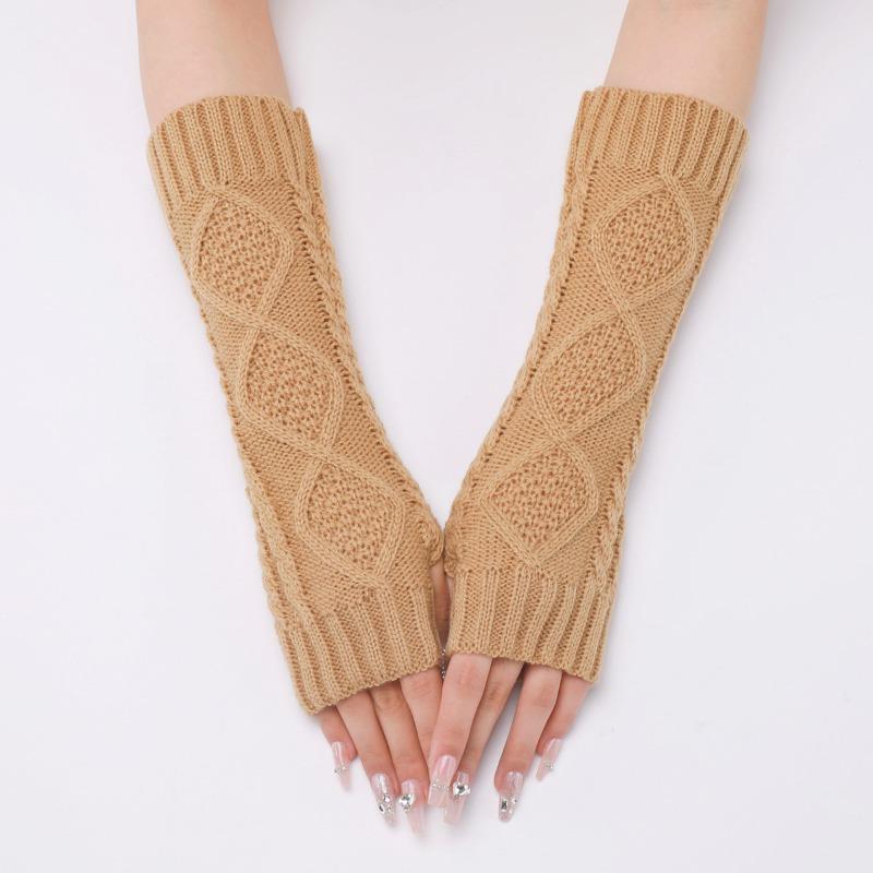 

Botvotee Red Sleeves for Women Y2k Accessories Arm Warmers Free Shipping Fingerless Gloves Winter Knit Cute Fashion Burgundy One Size бежевий