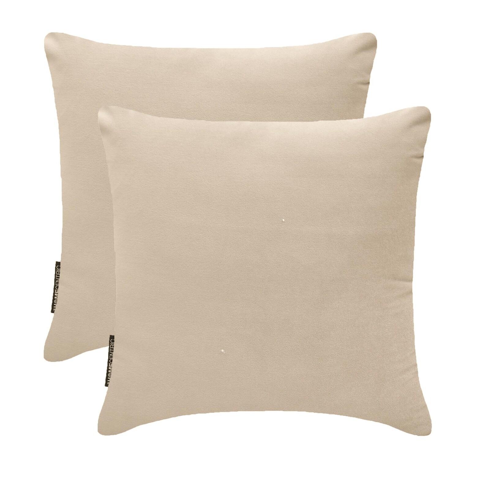 

Ecru Cream Decorative Throw Pillow Covers | Pack of 2 Modern Plain Velvet Cushion Cover | Solid Color Pillowcases - Ecru Cream Velvet 12 x 12 (Pack of 2) кремовый