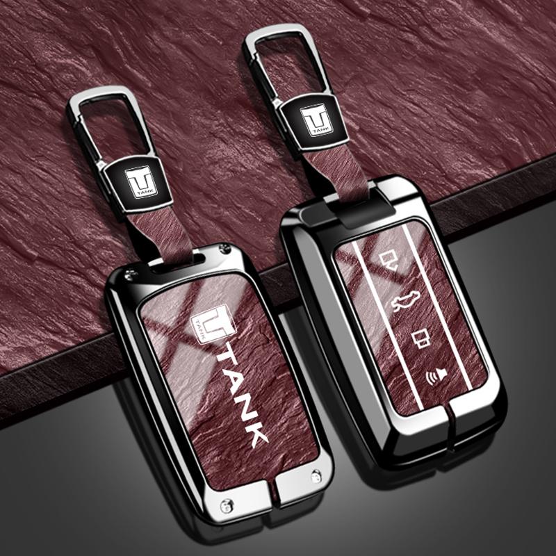 Zinc Alloy Car Key Case For Great Wall Gwm Wey Tank 300 500 Tank300 Tank500 Remote Cover Bag Shell Keychain Holder Accessories