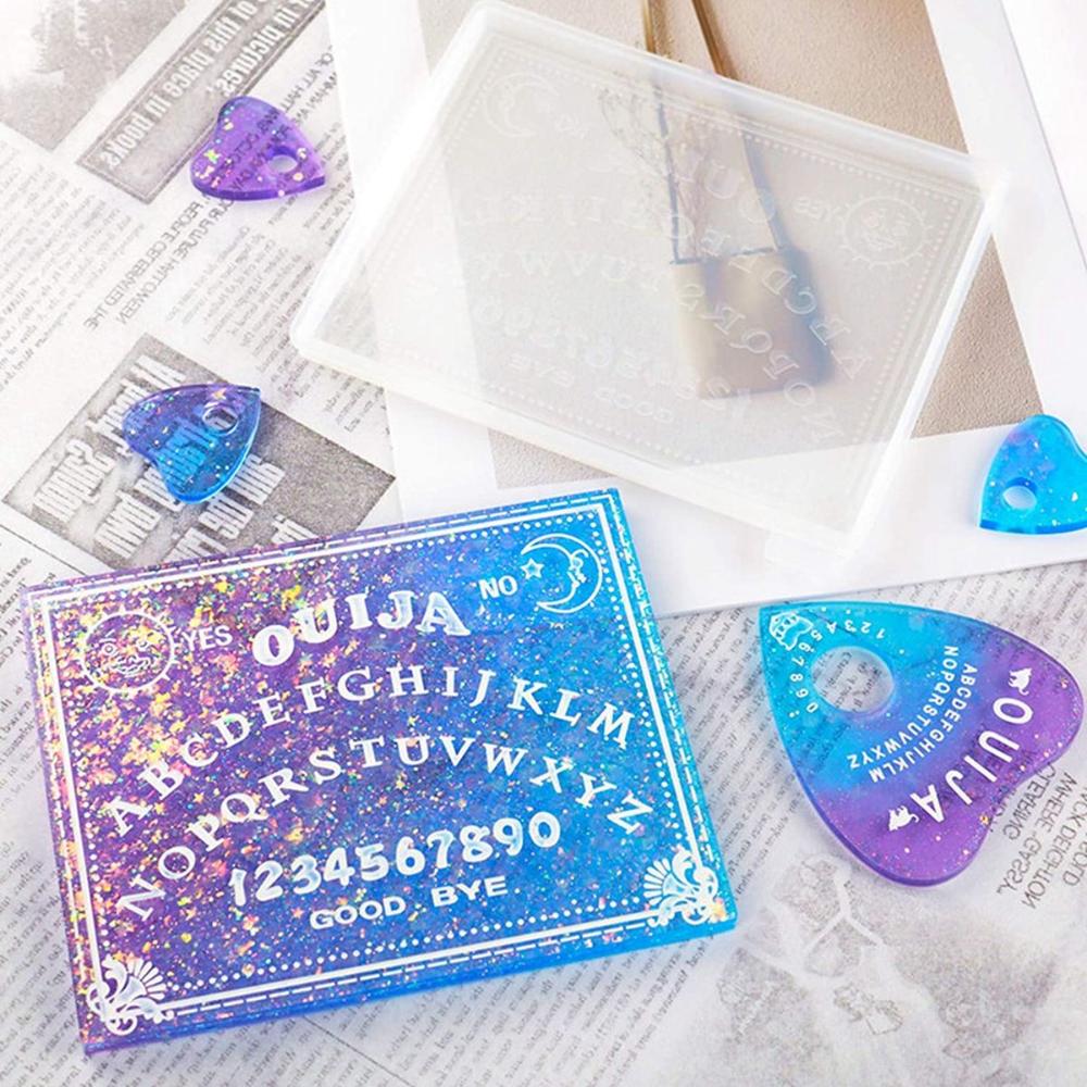 Jewelry Making Epoxy Silicone DIY Gothic Planchette Mould Resin Casting Mold Clay Tools Ouija Board