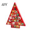 Multi Compartment Gift Box Christmas Tree Advent Calendar Box, DIY Surprising Shaped Paper Hole Punch Fillable Countdown for Candy Small Toys,