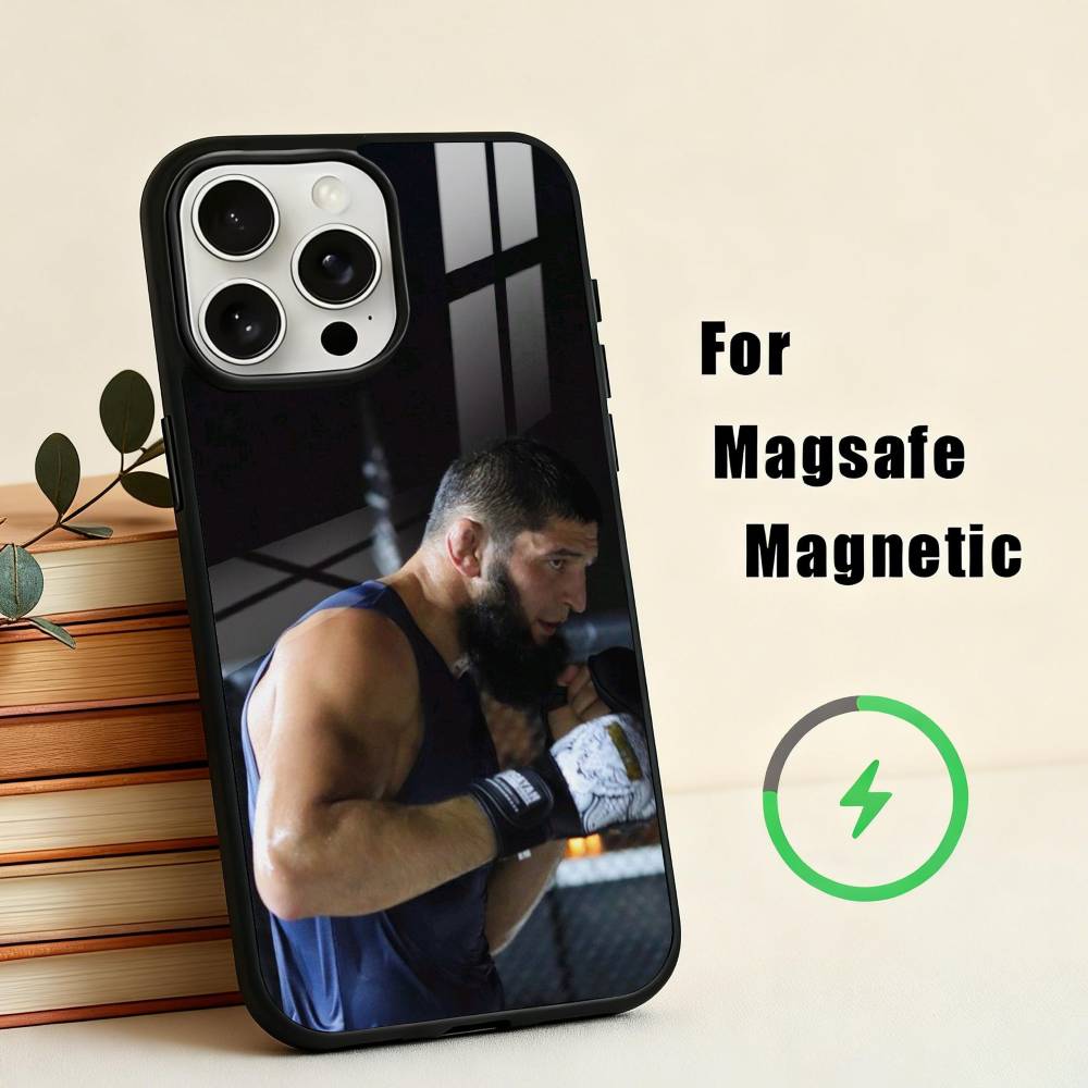 K-Khamzat C-Chimaev-v Phone Case For iPhone17,16,15,14,13,12,11 Plus,For Magnetic Wireless Charge Cover