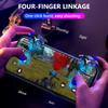 1/2pcs RGB/Mechanical 4 Finger Mobile Gaming Trigger for PUBG Mobile Game Joystick Trigger Aim Trigger Button for Mobiles Phones