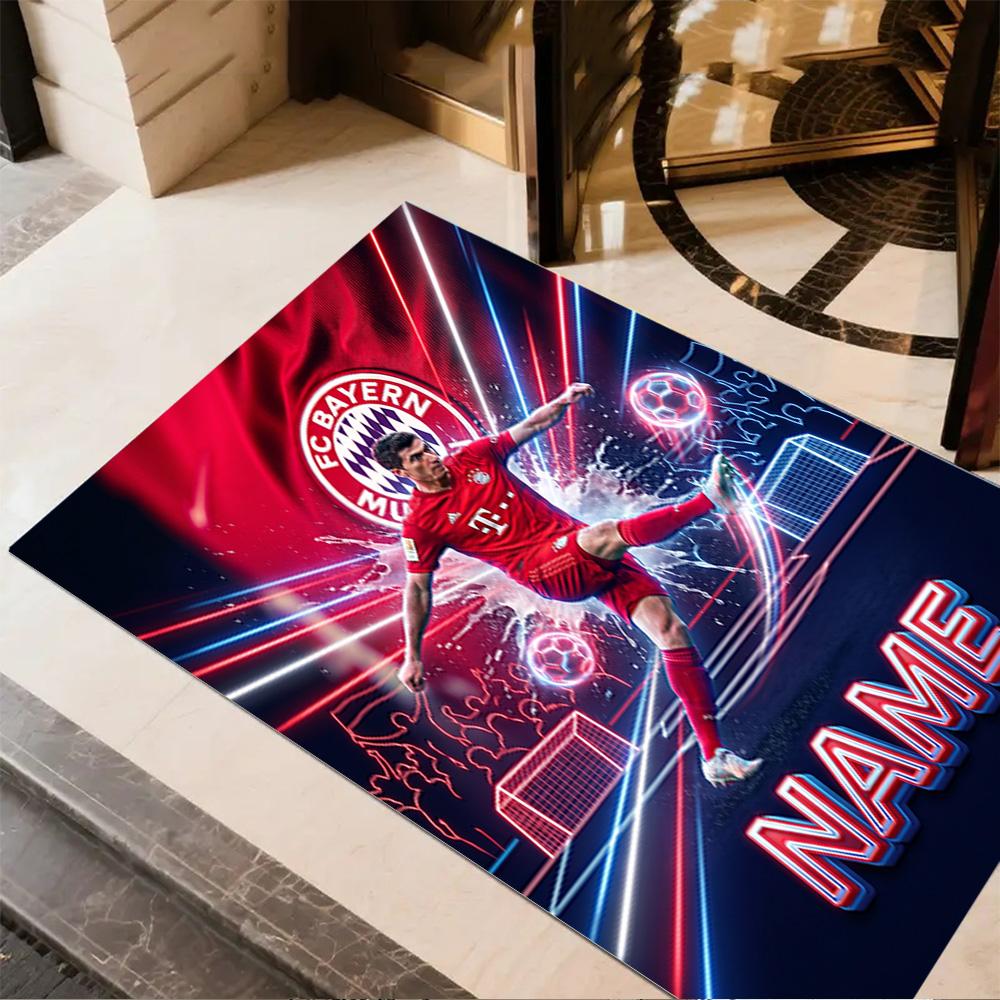 Fc Bayern Munich Fan Art Floor Mat Perfect for Study Room Hallway Balcony Game Room Anti-slip Rug Office Home Decor Perfect Gift for Friends & Family