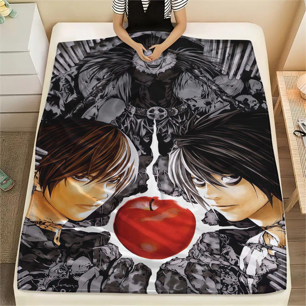1Pc Death Note Print Flannel Blanket High Quality Warm Comfortable Cover for All Seasons Perfect for Gifts Home Decor