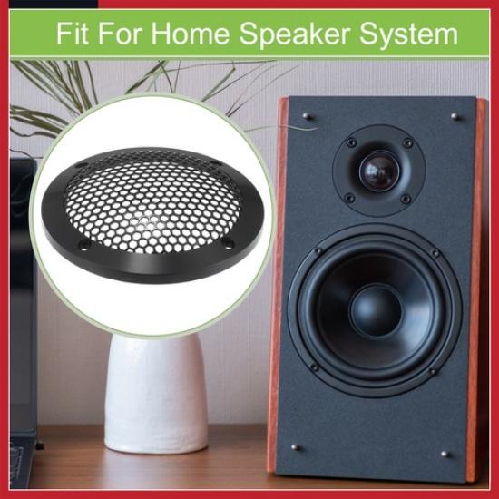 Set3" Car Speaker Grill Cover Mesh Round Subwoofer Guard w/ Screws Black