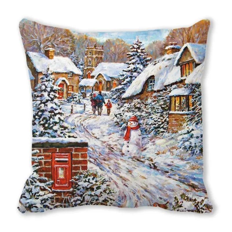 Christmas Themed Pillowcases Car Accessories Office Santa Claus Living Room Sofa Home Pillowcases