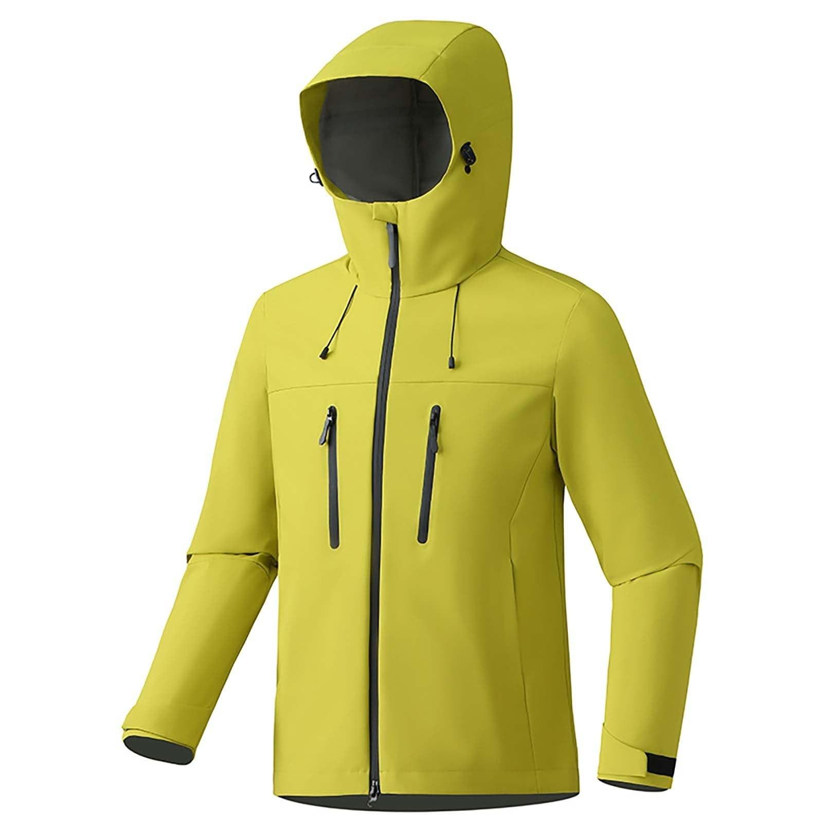 

Женская свободная повседневная модная уличная однотонная ветрозащитная водонепроницаемая куртка XS жёлтый