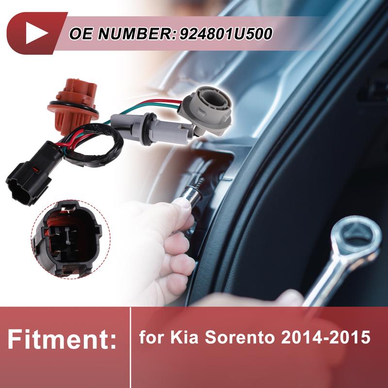 X Autohaux Tail Light Socket Wiring for Kia Sorento 2014-2015 No.924801U500 Bulb Pigtail