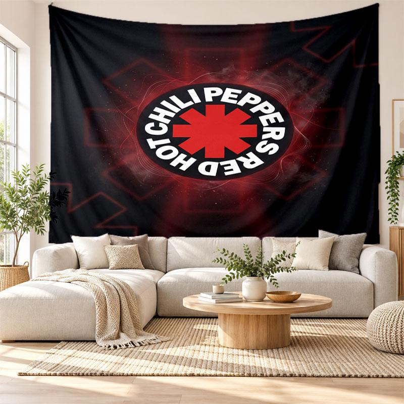 Arazzo da Parete Red Hot Chili Peppers, Appeso a Parete in Tessuto Morbido, Sfondo Decorativo per Camera da Letto Arte Murale per la Casa