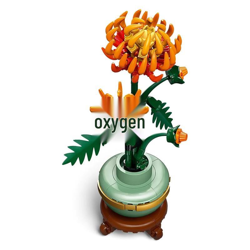 Зависть Четыре Благородных Цветка Блоки: Фарфоровая Слива, Орхидея, Бамбук, Хризантема Горшечное Растение Модель Игрушка.