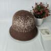 Retro Jacquard Knitted Wool Hat Women's Autumn and Winter Warm Face Bucket Hat Plain Face Small Bucket Hat