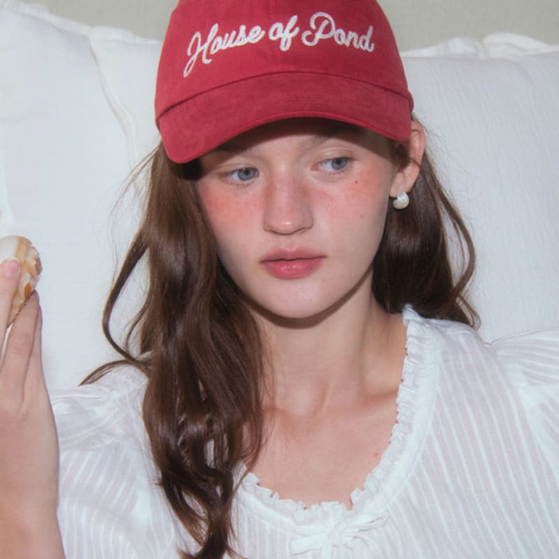 

HOUSE of POND Chain Logo Ball Cap_red FREE