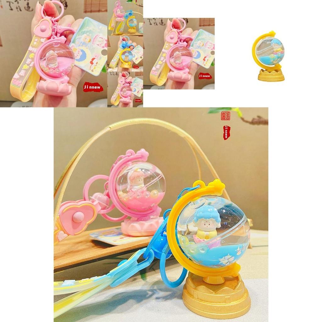 Playful Cartoon Buddha Earth Globe Hanging Ornament For Creative Keychain Designs
