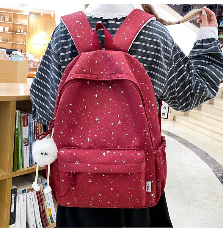 Schoolbag Korean version ins Star schoolbag, simple and high-value high school student large-capacity backpack, college student backpack, travel bag