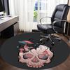 1pc Mushroom Skull Office Round Area Rug, Under Office Chairs Bedroom Living Room Home Decor, Room Deco