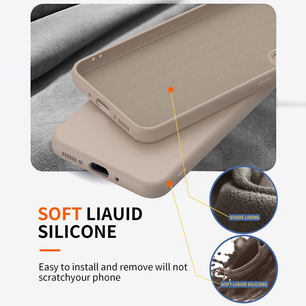 For Samsung Galaxy A37 5G Case Liquid Silicone Kickstand Cover with 2.5D Arc Edge Tempered Glass Film