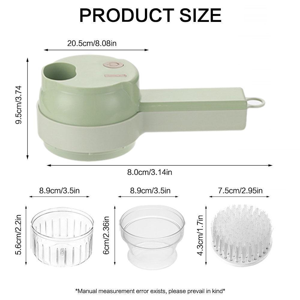 4-in-1 Cordless Electric Vegetable Chopper, Rechargeable Food Processor for Meat, Garlic, Onions & Peppers